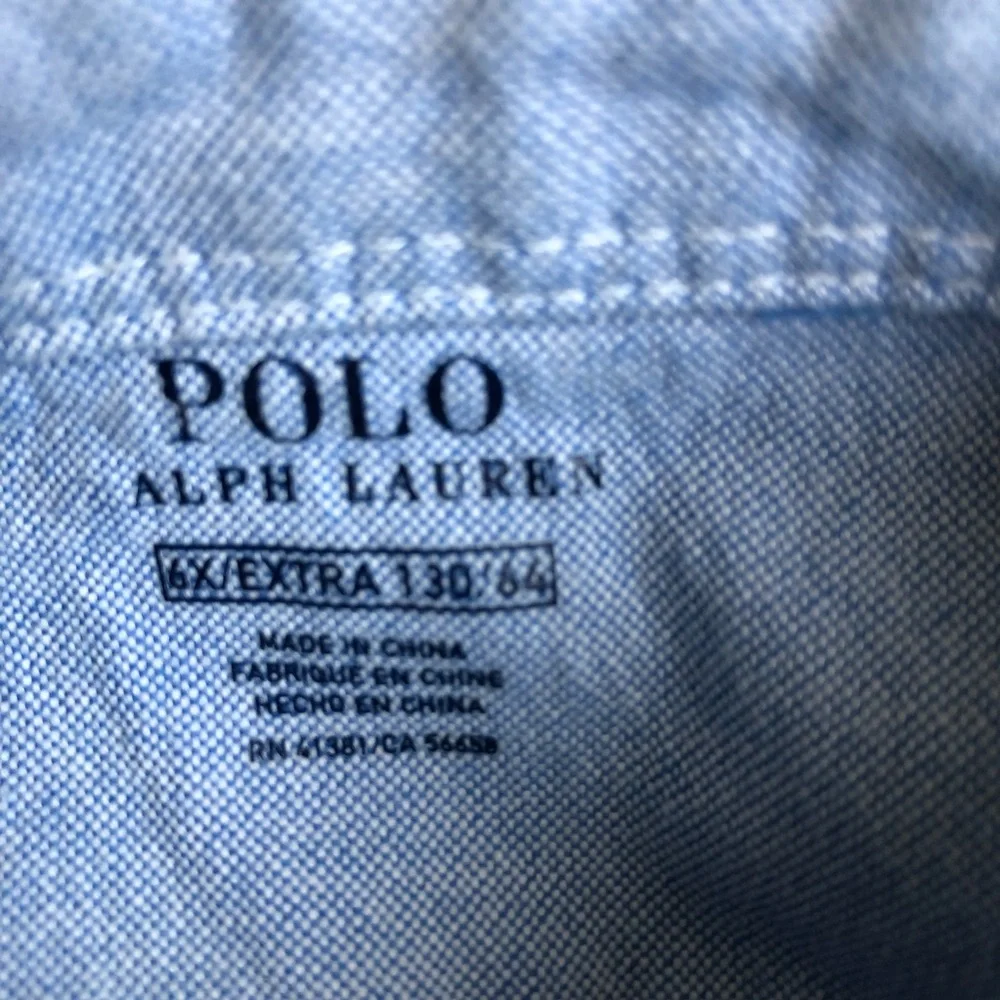 Polo Ralph Lauren Embroidered Chambray Girls Dress Sz 6X